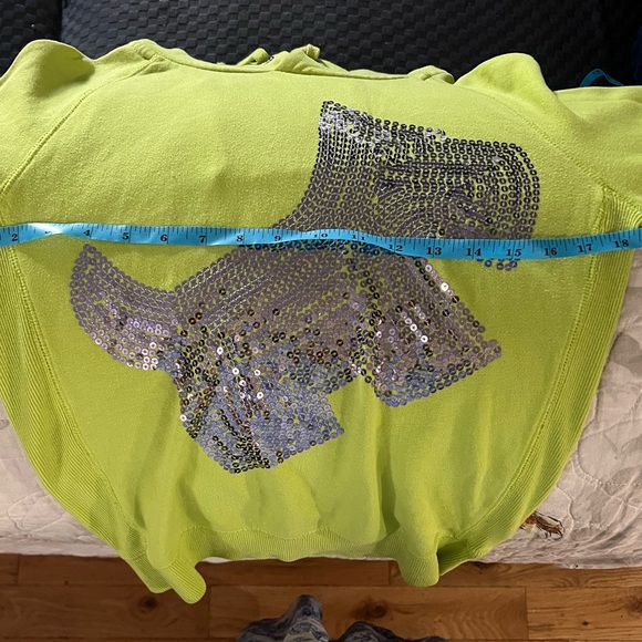 Joshua Peretz Fluorescent Hoodie size XS– Silver Dog Logo, Y2K Style - Picture 4 of 6